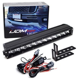 iJDMTOY Lower Bumper Mount 13.5-Inch LED Light Bar Compatible with 2019-up Ford Ranger, Include 60W High Power Single Row LED Lightbar, Below License Plate Mount Brackets & On/Off Switch Wiring