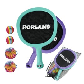 RORLAND Racquet Paddle Bouncy Ball Play Set for Kids Adults Family Activities Rackets, Indoor Outdoor Play Games,Children’s Pool Beach Sport Toys(with 4 Balls) (3)