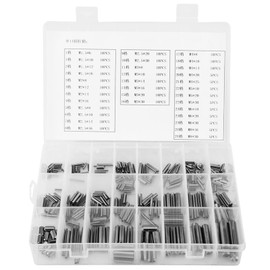 Pack of 280 Tension Pins, Hollow Cotter Pins, Folding Pins, Stainless Steel Spring Tension Sleeves, Adjustment Pins, Assortment Clamping Pins Set M1.5 M2 M2.5 M3 M4 M5 M6 M8 with Box