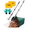 Adjustable Metal Leaf Rake Set Garden Rake for Leaves Long