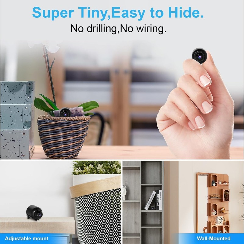 Smallest Spy Camera, WiFi Small Nanny Camera, Mini HD 1080P
