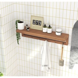 AquaTeak 36" Moa Teak Flat Wall Shelf