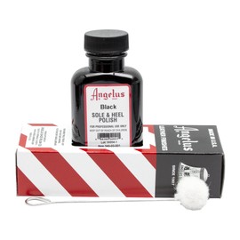 Angelus Leather Sole & Heel Polish Edge Dressing Black 3oz - Made in USA - Comes with Applicator