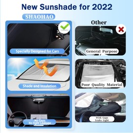 SHAOHAO Compatible with Mercedes GLB X247 2020-2023 Sun Visor Silver Coated Fabric Foldable Sun Visor, UV and Heat Protection Sun Visor, Windscreen Mercedes X247 Accessories