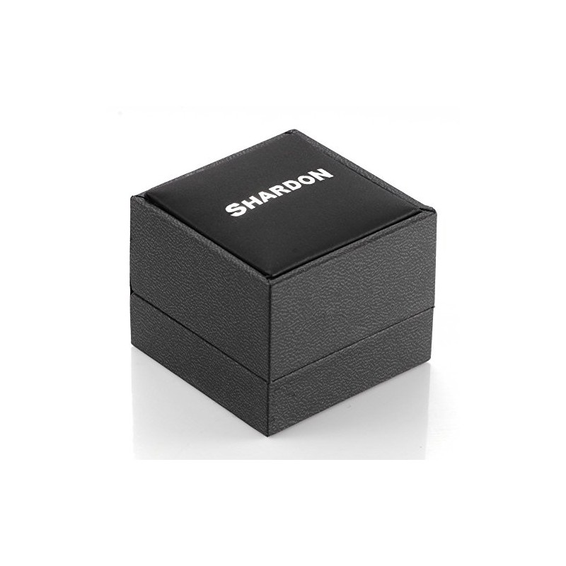 SHARDON Men's 8mm Beveled Edge Titanium Wedding Ring with Real