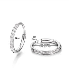 Limerencia Titanium Hoop Earrings for Women,Hypoallergenic G23 Implant Grade Pure Titanium Huggie Lightweight Hoop Earrings for Women Men Sensitive Ears