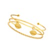 COLLBATH Gold Bracelet for Women 3pcs Multi-layer Leaf Opening Bangle