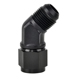 EVIL ENERGY An10 Flare Female to Male Swivel Mount Adapter Aluminum Black 10An 45 Degree