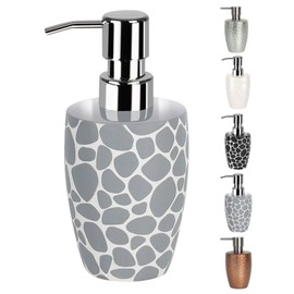 Spirella Darwin Pebble Stoneware Soap Dispenser, Grey