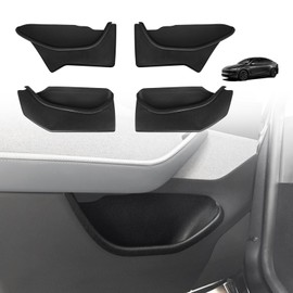 BestEvMod 4PCS Door Organizer Tray Compatible with 2026 Model Y Juniper Refresh Accessories Anti-Slip Easy to Clean Set of 4 Front & Rear Door Side Pocket Storage Box Insert Tray (Full-Wrap)