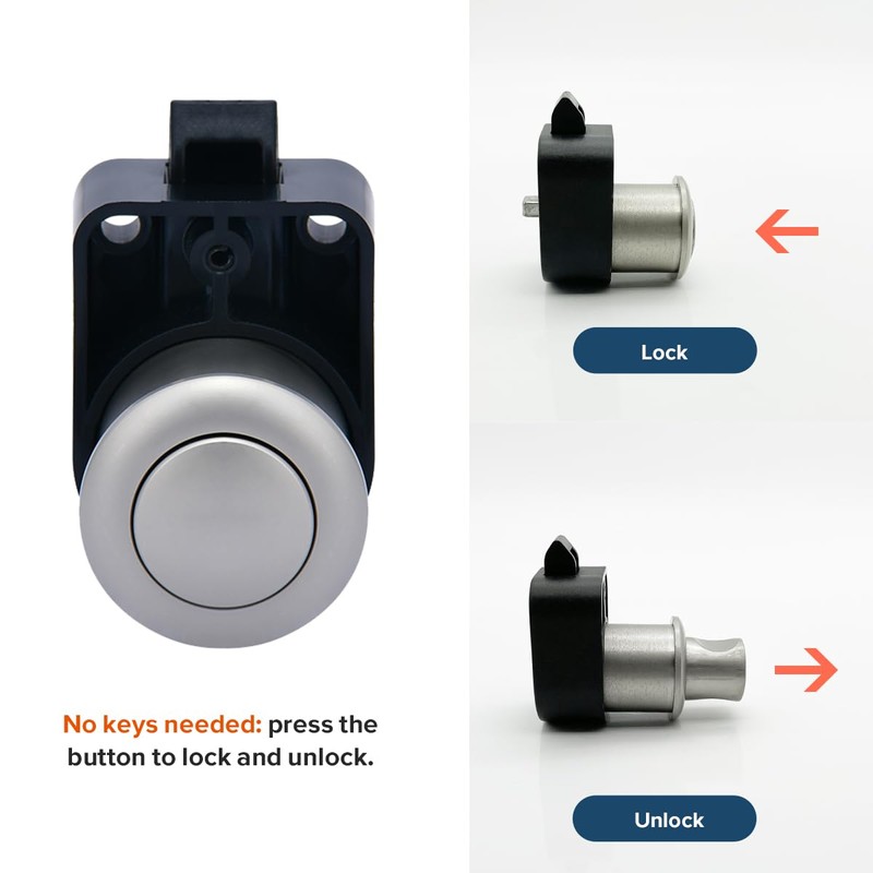 Dream Lighting 2PCS RV Locks Zinc Alloy Push Button Latch