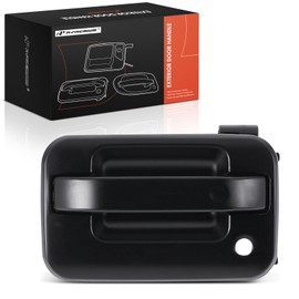 A-Premium Front Left Driver Side Exterior Door Handle with Keyhole Compatible with Ford F-150 F150 2004-2014 & Lincoln Mark LT 2006-2008, Smooth Black, Replace# 8L3Z1522405AA