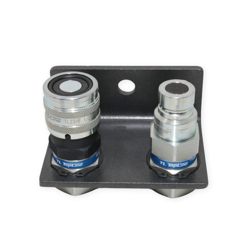 1/2" Hydraulic Quick Connect Coupler Set, Flat Face, 1/2" NPT,