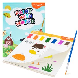 YPLUS Paint with Water Books for Toddlers, Watercolor Painting Paper for Kids Ages 1-3, 2-4, Art Craft Gift for Drawing with Brush - Farm