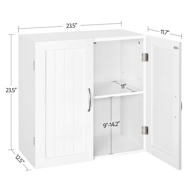 Yaheetech Bathroom Wall Cabinet, Kitchen Storage Cupboard Cabinet with 2