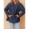 Dokotoo Womens Jacket Round Neck Long Sleeve Drop Shoulder Quilted