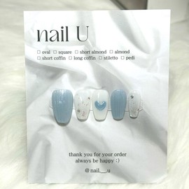 Glitter Churros Handmade Nail Tips - Mini Coffin / 반짝 츄러스 수제네일팁 - 미니 코핀