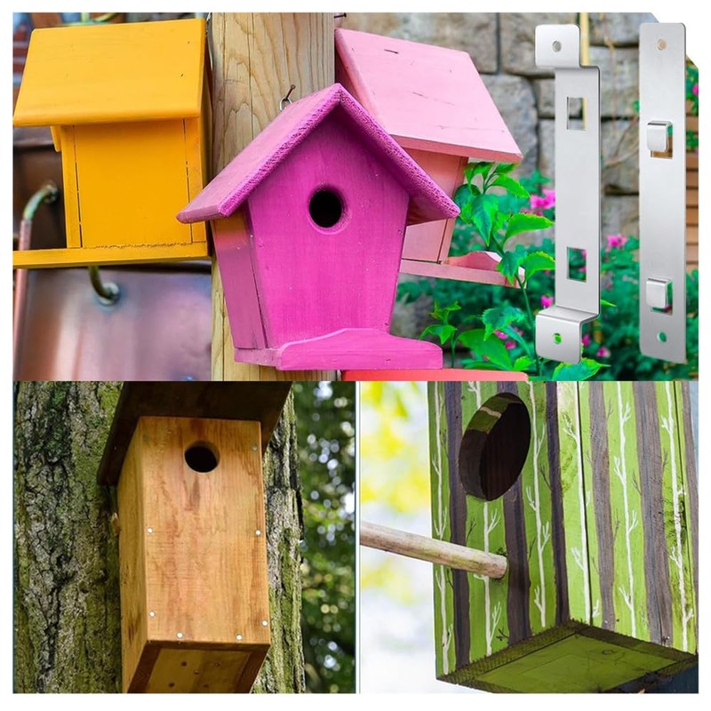 Wanfoou 2 Sets Metal Bird Feeder Bracket for Hanging Outside