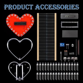 LED Soldering Practice Set, DIY Heart-Shaped LED Soldering Kit, DIY Soldering Project Kit for Students, Soldering Exercise Set Learning Training and Teaching 7 Colours LED Lamps Decoration Gift