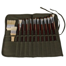 haozaikeji 22 Slots Art Paint Brush Holder Canvas Roll Paint Brush Bag Watercolor Oil Carrier Draw Pen Pouch Case Large Capacity Brush Organizers Art Supplies for Artist Students