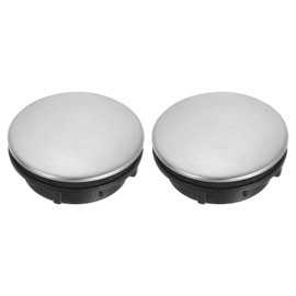 sourcing map 2 Pcs Kitchen Sink Hole Cover, 1.42 Inch Faucet Hole Cover Stainless Steel/Plastic Tap Hole Plate Stopper for Top Holes Kitchen Bathroom Sink Accessories, Silver/Black