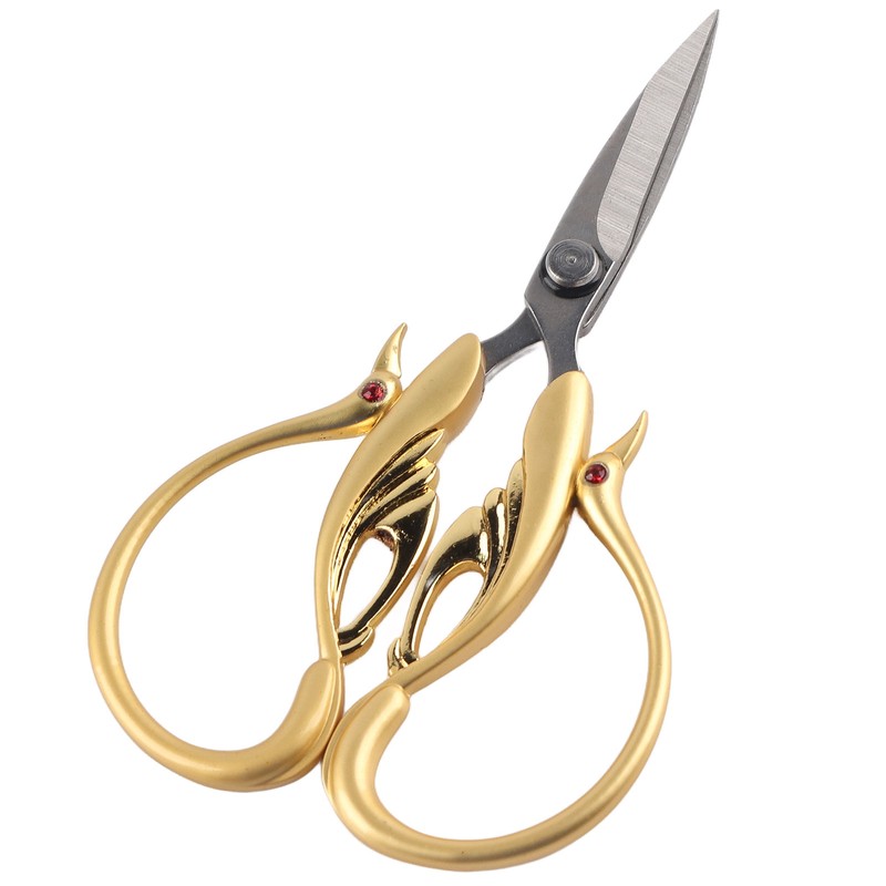Scissors Retro DIY Swan Shaped Cross Stitch Household Cloth Cutting