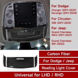 BRMYL Reading Light Cover Decals for 2011-2024 Dodge Durango/ 2011-2023 Charger Chrysler / 2011-2021 Jeep Grand Cherokee WK2 Accessories Carbon Fiber Stickers