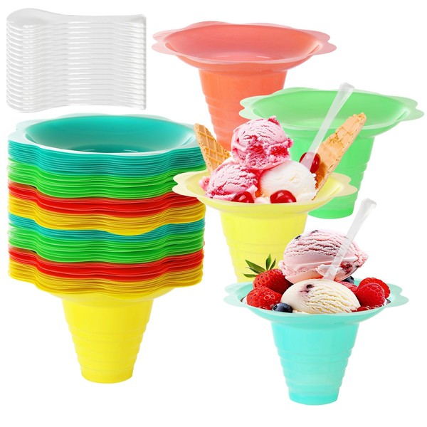 ZUQIAN 200 Pack 8 Oz Colorful Snow Cone Cups with