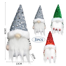 O-Kinee Christmas Gnome with Light, Pack of 3 Gnome Figures, Christmas, Christmas Decoration Gnomes, Christmas Gnomes with LED, for Christmas Decoration Indoor, Advent Arrangement Decoration,