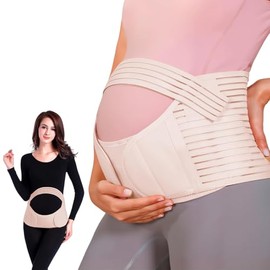 3-EN-1 Faja Embarazo Soporte Transpirable para para Espalda y Abdomen, Cinturón de Maternidad Ajustable, Faja para Embarazadas Protección, Sirve para Aliviar Los Dolores Pelvis, Lumbar y Espalda (Large)