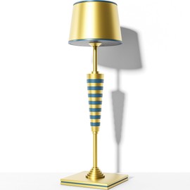 Timjorman LED Cordless Table/Desk Lamp, 8000mAh Rechargeable Battery Operated,Double Luminescence Dimming for Restaurant/Bedroom/Bars/Outdoor Party/Camping/Coffee Shop Night Light(Golden&Blue 1PACK)