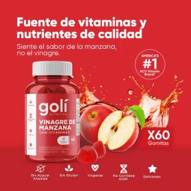 Gomitas Vitaminas Goli Vinagre De Manzana Sin Gluten 60 Unidades