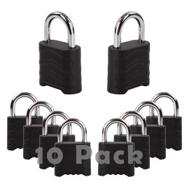 SEPOX 10Pcs 4Digit Combination Padlock, Short Shackle Outdoor Weatherproof Design of Hidden Password, Use for Sheds, Locker, Gym, Garden, Fences, Black