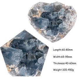 Nupuyai Natural Celestite Crystal Druze Rough Stone Irregular Crystal Cluster Druze Piece Reiki Healing Stone Decoration