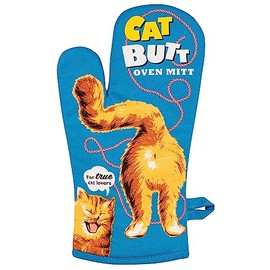 Blue Q Funny Oven Mitt ~ Cat Butt. Super-Insulated Quilting, Comfy Natural-Fitting Shape, 100% Cotton.