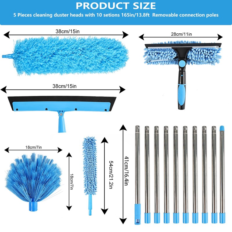 iHUFeather High Reach Duster Kit with14 ft Extension Pole High