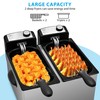 Pukomc Electric Double Deep Fryer with 2 Baskets & Lids,