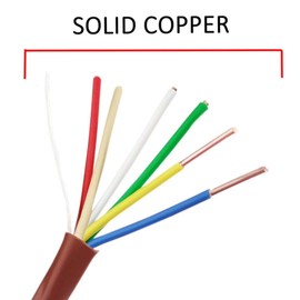 Cableague Thermostat Wire 18/6 18 Gauge 6 Conductor ETL 18-6 25 Feet Brown (18-6 Brown, 25Feet（7.5 Meter）)
