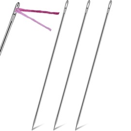 3 Pieces 12 Inch Upholstery Needle Extra Long Sewing Needles for Crafts Stainless Steel Straight Hand Upholstery for Tufting Webbing,Sewing Edges and Stitching Through Padding, Arts Projects