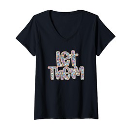 Womens Flower Let Them,Boho Summer Floral Funny Gift Funny Women V-Neck T-Shirt