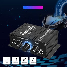 Home HiFi Stereo Amplifier, Portable Dual Channel Surround Sound HiFi Stereo Audio Receiver, Mini Digital HiFi Bass Audio Subwoofer AMP, Stereo AMP Speaker for Home, Car