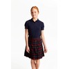 French Toast Girls' Plaid Two-Tab Scooter skirt, Navy Red Plaid,