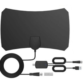 TV Antenna Indoor for Local Channels - 4K HD Amplified Digital HDTV Antenna with Signal Booster - 360° Long Reception TV Aerial Support All Types TV