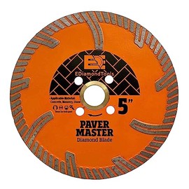 5" Paver Master Diamond Blades for Concrete Pavers, Roofing Tile, and Granite, 8mm Segment Height, Dry or Wet, 7/8"-5/8" Quad Holes