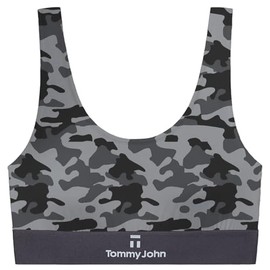 Tommy John Women's Second Skin Scoop Bralette, Grey Camo, Small