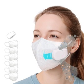 JKKL PuriCurrent-electric fan mask, cum air purifier mask. Easy breath. Mask itself is filter. Handy, light and easy to use. For pollen, ashes, dusts, PM2.5 (White)