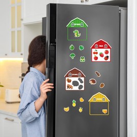 BLSUREFYX 12pcs Magnetic Color Sorting Toddler Farm Animal Fridge Magnets
