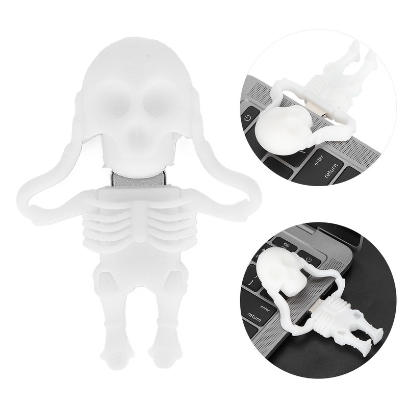 Cartoon U Disk White Skull Appearance High Speed Bulk Storage