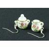 Milk And Sugar Pot Earrings Creamer Bowl Miniblings Flowers Golden