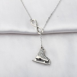 BNQL Skater Necklace Ice Skate Charm Pendant Necklace Sport Skater Jewelry Skate Lover Gift, Large, Metal, No Gemstone